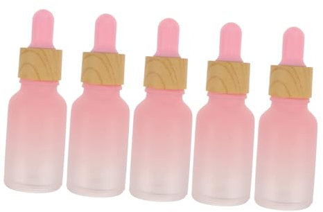 OHPHCALL 5pcs Dropper Essential Oil Bottles Glass Vials Dropper Travel Aromatherapy Bottles for Sample Fragrance