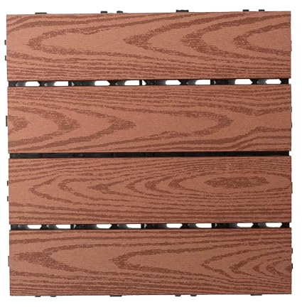 LXXW Baldosas clic para balcones Baldosa compuesta de plástico y madera for terraza, 6 piezas for suelo de Patio, jardín, piscina, puerta de entrada interior y exterior Para Terrazas De Piso Aire Libr