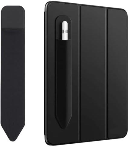 QEXUJOW Punteros para móviles,Estuche porta lápices, funda elástica para lápices, bolsa que se adhiere al estuche con tapa adhesiva, color negro