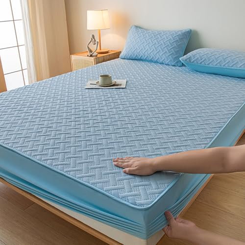 JIANINGHOME Drap Housse,90x190+25cm,Housse de Protection Matelas matelassé avec Bande élastique, Bord Extensible