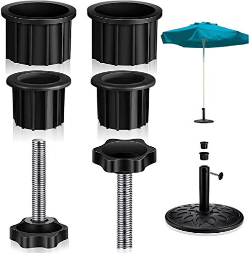 6Pcs Umbrella Stand Parts Replacement Plastic Heavy Duty Umbrella Base Bracket with Hole Ring Cover and M8 Screws Weather Resistant Parasol Stand Accessories for Outdoor Garden Yard Deck Porch Pati