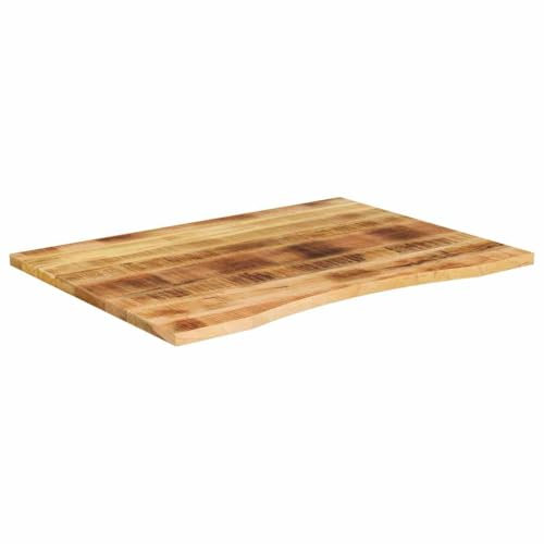 Eleganz Massive Schreibtischplatte 100x80x2,5cm aus rauem Mangoholz mit natürlichem Finish - Langlebig & umweltfreundlich für Homeoffice & Büro