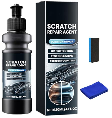 Eliminador de arañazos para coche, crema reparadora de 120 ml, agente de brillo de color, restauración de esmalte para herramientas de garaje, eliminación de la marca de superficie de RV, uso de