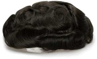 Pelucas de hombre, Peluca de prótesis capilar for hombre, peluquín con nudos de 0,06-0,08mm, reemplazo de cabello de piel fina invisible, sistema de peluquín for hombre