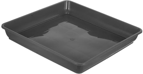 KONTONTY 2 Pièces Soucoupes Carrées Plastique Épaisses pour Pots de Plantes Plateau de Récupération Robuste pour Bonsai Cactus et Adapté Intérieur Extérieur Support Stable