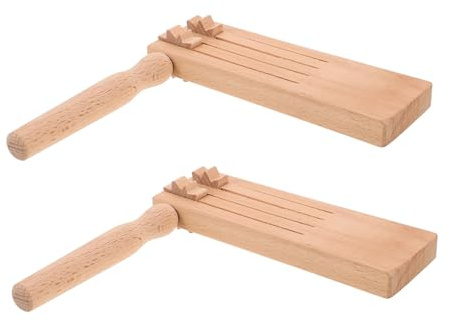 Milisten Holzratschenspielzeug 2 Stück mit Doppelreihigem Design für Kinder zur Musikalischer Kreativität bei Traditionellen Spielen und Sportveranstaltungen