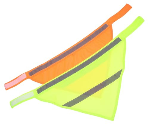 DOITOOL 2 Stück Reflektierendes Haustier Bandana Langlebiges Fluoreszierendes Hund dreieckstuch mit Hoher Sichtbarkeit Sicherheits Halstuch für Welpen und Große Hunde Zufällige Farbe