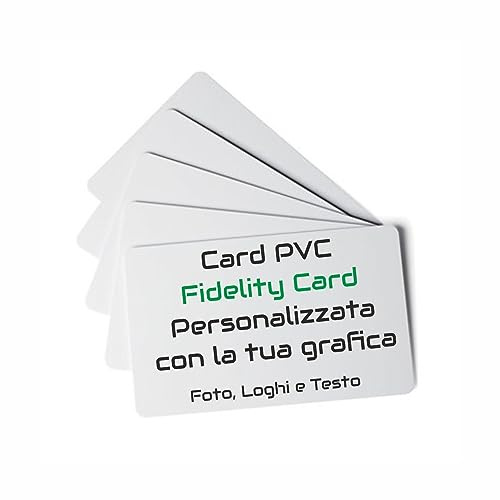 Generico Tessera Card PVC Biglietto da visita personalizzato impermeabile in PVC ideale per fidelity card, buoni (stampa solo fronte) (solo fronte)