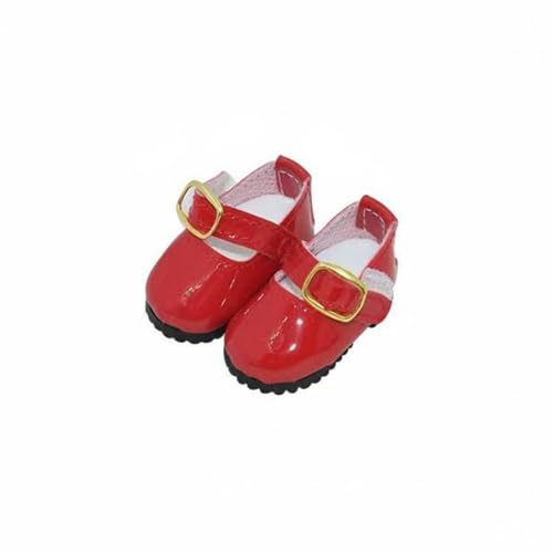 KiBcsLic bjd Puppenschuhe Lack-Optik 45mm Puppenschuhe in Mehreren Farben erhältlich Mini-Lackschuhe für Puppen für Puppensammler, Bastler, Puppenfotografie , Rot , Std 30CM Puppe
