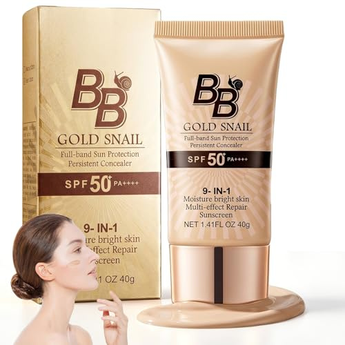 BB Cream SPF50+ PA+++,BB Cream Ligera De Alta Protección,Color Hidratante Con Acabado Natural,Maquillaje Facial Con Color Para Uso Diario Y Exterior,Textura Fresca Sin Brillos Sin Pesadez
