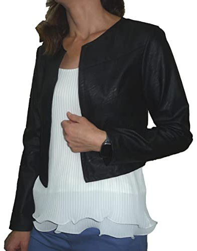 Fantasy Coprispalle Elegante Cerimonia Eco Pelle Finta Pelle Donna Ragazza Colorati Casual Semplice (S 40 IT, Nero)