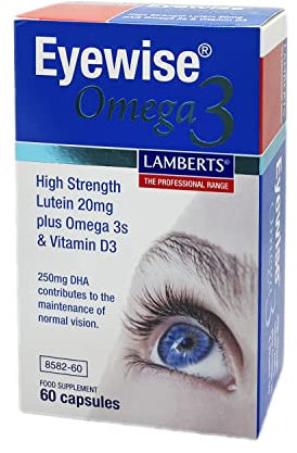 Lamberts Eyewise Omega 3 – with Lutein, Zeaxanthin, DHA & Vitamin D3 – Eye Health Supplement – 60 Capsules
