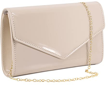 Naimo Kleine Clutch-Tasche mit Klappe und abnehmbarer Kette