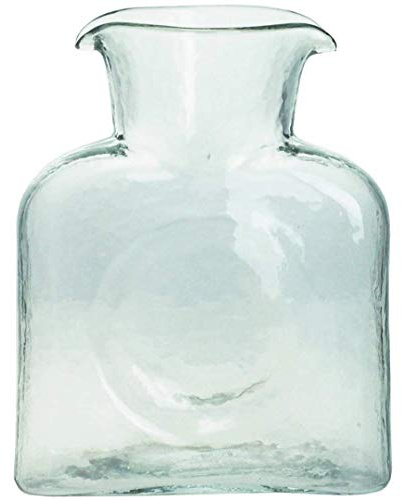 BlenkoGlass Co. 384 Water Bottle in Crystal - Hand Blown Glass Water Pitcher/Carafe/Vase - Unique Handcrafted Kitchen Decor, 36 oz.