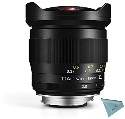 TTARTISAN 11mm F2.8 Objetivo de cámara Ojo de pez para Montura Sony E Fotograma Completo Enfoque Manual Gran Angular