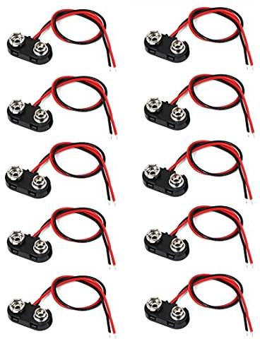 GDQLCNXB 10 conectores de batería tipo T de 9 V de 9 voltios, clips de batería, hebilla de plástico, carcasa de plástico