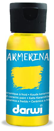 DARWI - DA0380050720C - Un flacone di vernice lucida per ceramica - Colore giallo sole - 50 ml CERAMIC - Pittura per ceramica - Tempo libero creativo - Attività manuale - Fai da te