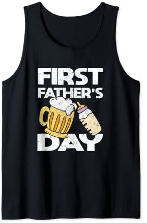 Herren Herren Erster Vatertag Bier Babyflasche Papa 2022 Papi Witz Tank Top