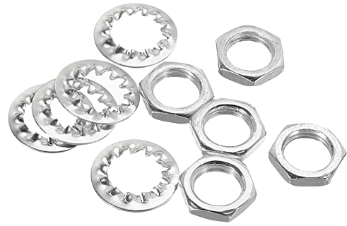 sourcing map Écrous Filetés de Blocage avec Rondelles 1/8IP Filetage Hexagonal Fixations pour Luminaire Plafonnier éclairage Réparation Assemblage Bricoleur Matériels Coffret de 80