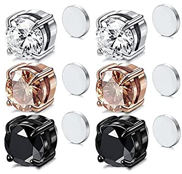 Boucles d'oreilles magnétiques pour acupression amincissante,boucles d'oreilles non percées pour homme et femme, Lympha-Circurl,paires Boucles d'oreilles en forme(3Paire)