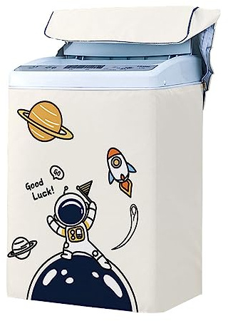 Odot Washing Machine Cover Top Load Waterproof Dustproof Sunscreen Washer Machine Dryer Protector Washer Dryer Cover for Most Top Load Washer Dryer (S-52x88x53cm,astronaut)