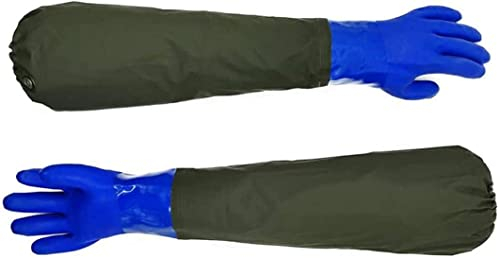 Haushaltsgummihandschuhe, Gummi -Reinigungshandschuhe, lange wasserdichte Handschuhe Gummi -PVC -beschichtete chemisch resistente Handschuhe, die for die ölfeste Maschinenindustrie wiederverwendbar si