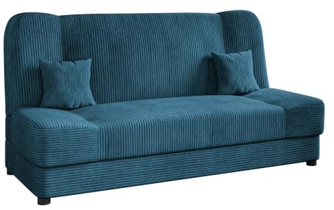Mirjan24 Schlafsofa Jonas Cord, Sofa mit Bettkasten und Schlaffunktion, Bettsofa, Dauerschläfer-Sofa, Schlafcouch, Materialmix, Couch vom Hersteller, Wohnlandschaft (Poso 05)