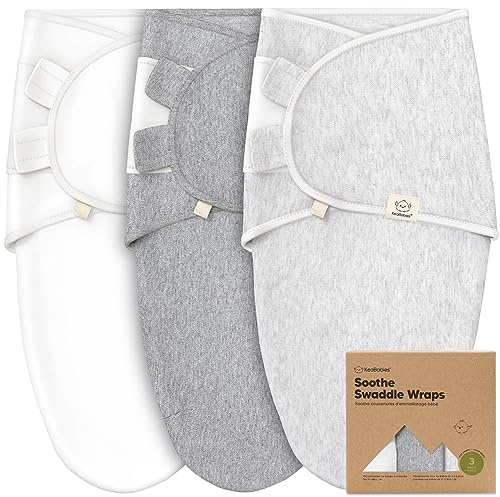 3-Pack Bio Swaddle Schlafsack Baby - Pucksack Baby 3-6 monate für Neugeborene, Weich und Gemütlich Pucktuch Säuglinge fur Mädchen, Jungen, Babyschlafsack Neugeborene,Atmungsaktiv(Cloud Large)