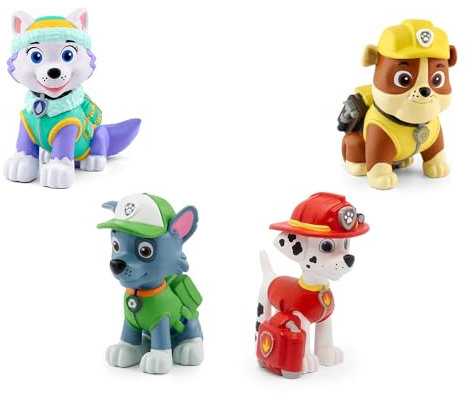 Tonies Collection Pat'Patrouille, 4 Personnages Tonie avec Histoire Audio et chansons pour conteuse Toniebox : Everest, Rocky, Marcus et Ruben - boîte à Histoires Vendue séparément