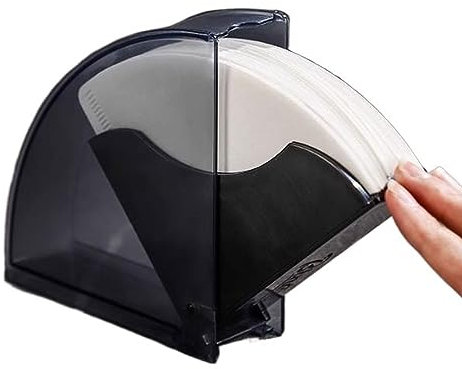 NirWa Kaffeefilterhalter, Kaffeefilterpapierhalter, Aufbewahrungsbox, Kaffeefilterpapier-Spenderregal mit staubdichter Abdeckung für V60 V01 und Kegel-Kaffeefilter, Kaffeepapier-Aufbewahrungsregal