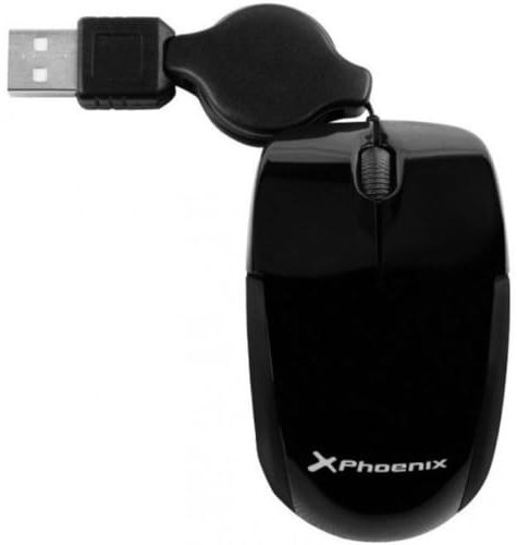 Mini Ratón Óptico Phoenix Mini Negro (1 Unidad)