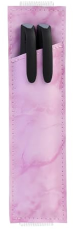 SENRISE Stifthalter, verstellbares Gummiband, PU-Leder, Stifteetui, kleines Federmäppchen für Notizbücher, Tagebuch, Rosa