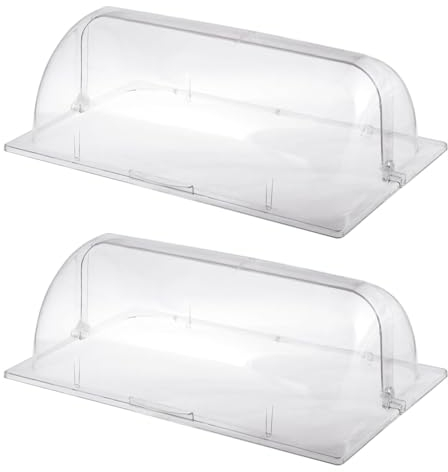 2 Packungen Volle Größe Klar Deckel Für Chafing Dish, Rolldeckel Bäckerei-Pfanne Klar Kunststoff Lebensmittel-Display-Deckel Für Kuchen Cupcake Ausstellung