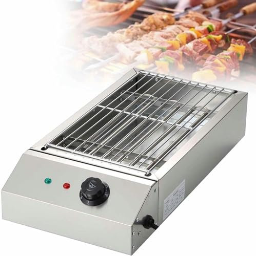Barbacoa portátil,Parrilla eléctrica para dorar en Interiores,Parrilla sin Humo,Parrilla Interior de Acero sin Humo,Parrilla Interior eléctrica sin Humo,para cafetería, Restaurante, Fiesta, Buffet
