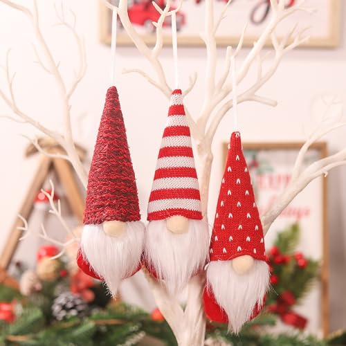 3 Stück Weihnachtswichtel Wichtel Figuren Weihnachten Dekoration Weihnachtsdeko Weihnachten Deko Wichtel Klein Skandinavisch Wichtel Anhänger Weihnachtsschmuck Christbaum Figuren Anhänge (01)