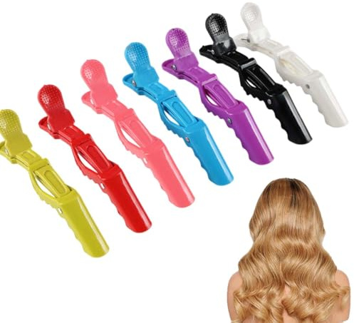 SULIUDAJI 7 Pezzi Becchi D'Oca Per Capelli, Fermagli Per Capelli Da Parrucchiere Professionali Styling Sezioni Forcine Per Capelli In Alligatore Denti Larghi Facile Styling Capelli Spessi O Sottili