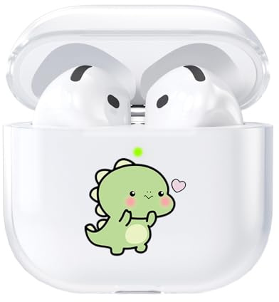 AKABEILA Hülle Kompatibel mit Apple AirPods 4 Transparente Schutzhülle Weich TPU mit Niedliches Design AirPods 4 Gen 2024 USB-C Ladehülle LED Front Sichtbar