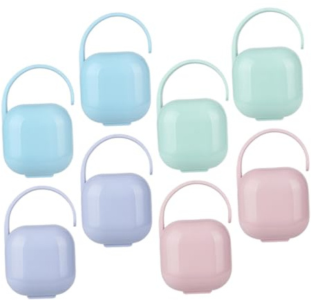 BESTonZON Scatola Porta Ciuccio Portatile 8 Pezzi in Pp Custodia per Ciucci per Viaggio, Mantiene i Ciucci Puliti, da Portare in Borsa o Fasciatoio