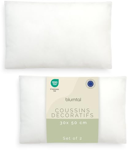Blumtal Kissenfüllung 30x50 cm 2er - Oeko-TEX zertifizierte Füllung Kissen 30x50 cm - Kissen Füllung aus Polyester - waschbares Innenkissen - Füllkissen weich