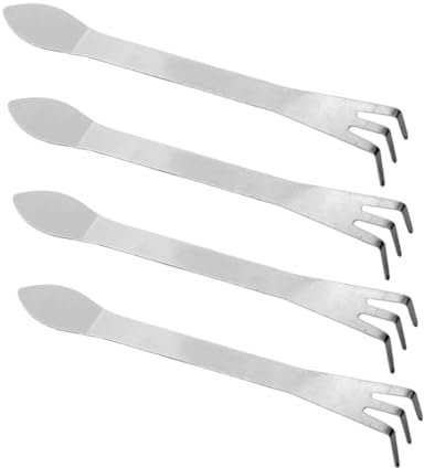 Happyyami 4 Mini Râteaux à Bonsaï en Acier Inoxydable, Outil de Jardinage Compact, Facile à Manier, pour Petits Espaces et Fissures de Briques