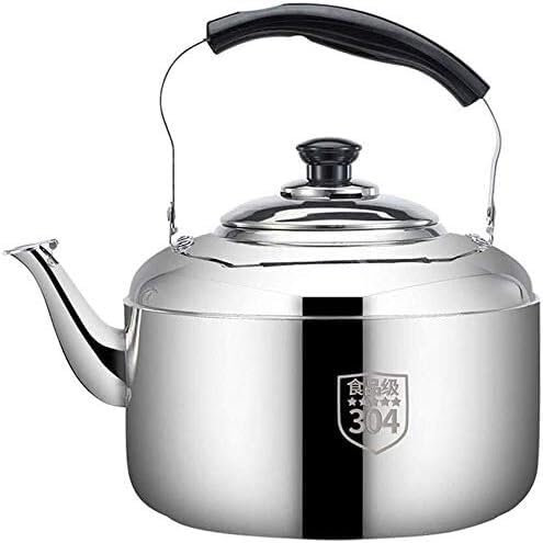 TIST Bouilloire à gaz sifflante épaissie en Acier Inoxydable 304, cuisinière de Grande capacité, Bouilloire à thé de Camping intérieure et extérieure, cafetière(6.5l)