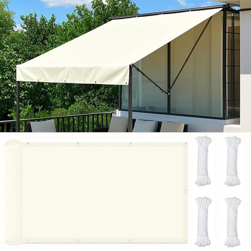 DGSFES Toldo Vela de Sombra Rectangular 1mx1m Impermeable, Protección UV 95%,180GSM Tela Oxford para Terraza, Jardín, Patio y Balcón, con Ojales y Cuerdas de Fijación