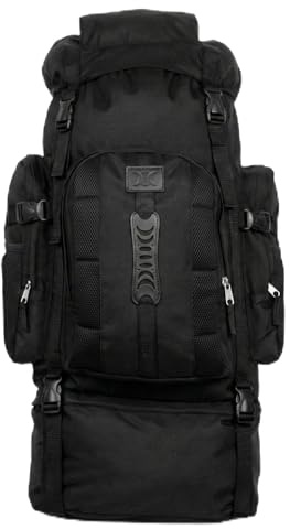 Sterling Sports 120L Extra Großer Wander- & Camping-Rucksack – Schnell trocknender Rucksack für Camping, Angeln, Trekking & Outdoor-Abenteuer – Idealer Reiserucksack für Damen & Herren, Schwarz , 120