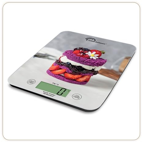 LITTLE BALANCE 8847 Slim Fruitcake USB-C Kitchen Scales Without Battery Rechargeable USB-C Repairable 5kg Fruitcake