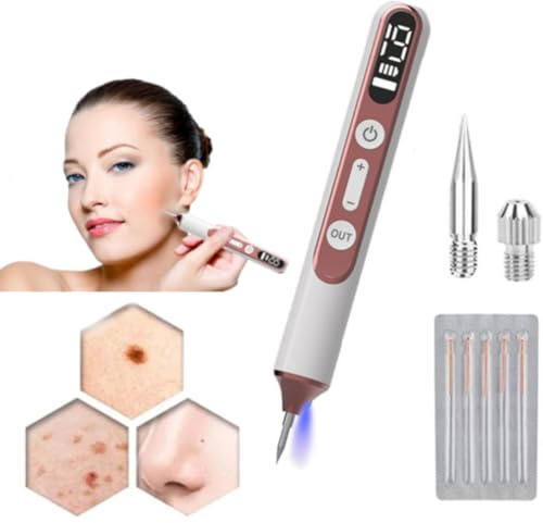 Lápiz Para Eliminar Verrugas Cutáneas, Lápiz Para Eliminar Lunares Con Plasma, 19 Niveles De Intensidad Y Luz Led, Con Aguja Reemplazable,Para Rostro,Cuerpo,Verrugas,Pecas,Nevos,Manchas De La Edad