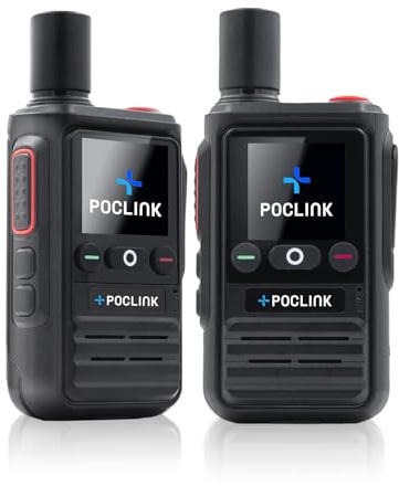 Lifetime Free Global Walkie Talkies Long Range, POC-1 Lite, 4G LTE Unlimited Range POC Two-Way Radios with Bluetooth & APP, Rechargeable Walkie Talkies, Support User Self-Group Creation (2 Pack)