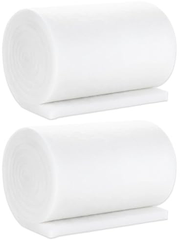 EujRcf 2 Pack Fish Tank Filter Sponges, Aquarium Filter Media Pad, Material Media Cotton Cleaning Pad, Biological Filter Medium, Sponge Filter Floss Roll for Sumps, Ponds, Hydroponics (1M*12CM.)