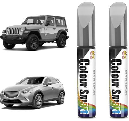 LILIXI 2 Stück Auto Lackstift, 12ml Autolack Kratzer Reparatur Stift, Auto Reparatur Lack, für Kratzer meisten PKWs, LKWs und vielen anderen Fahrzeugen (Silber)