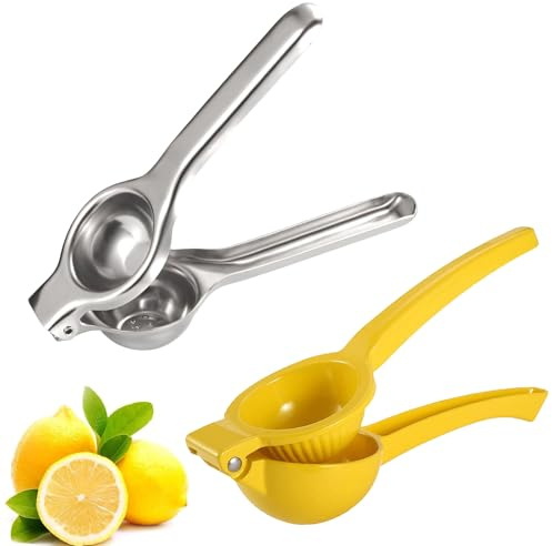 Lemon Squeezers, Lime Squeezer and Lemon Juicer Squeezer Set, Fruit Squeezer for Home Bartenders and Cocktail Enthusiasts, Dishwasher-Safe Glass Lemon Squeezer Press