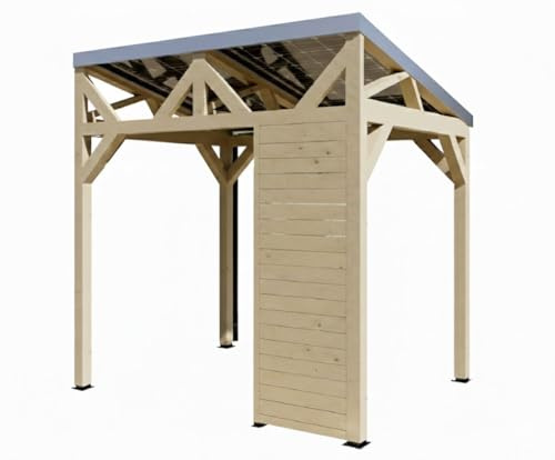 Tettoia Carport THT con impianto Fotovoltaico Wattoit 1kW Monofalda 191x243